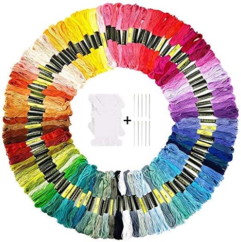 120 Embroidery Floss Kit Including 100 Skeins Embroidery Floss Cross Stitch Thread, 10 Embroidery Floss Bobbins, 10 Embroidery Needles