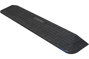 Ruedamann 1-1/2" Rise Rubber Threshold Ramp, 42.9" Wide Wheelchair Ramp, 2200 Lbs Capacity, Entry Ramp, Curb Ramps with Non-Slip Surface, Door Ramps for Wheelchairs, Scooter, Power Chairs, Driveways