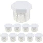 Coshar 10Pcs RV Hot Water Heater Drain Plug 3/4 Inch NPT Male Thread Plugs | Drain Plug White Plastic Drain Plugs, PVC Pipe Fittings End Caps, Coupling Adapter (White)
