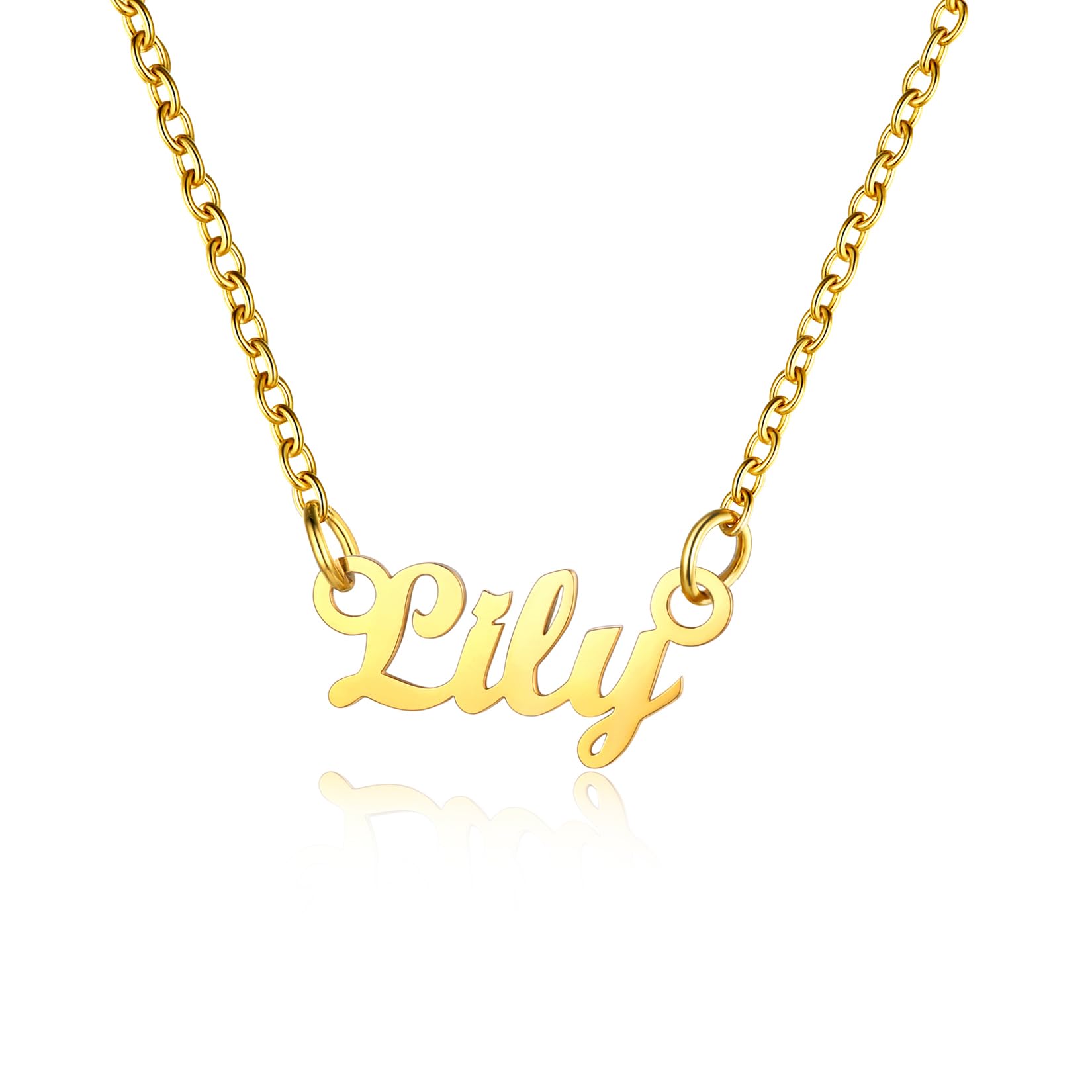 U7 Necklaces for Teenage Girls Name Lily Jewellery Pendant Gold Plated Necklace — image 1