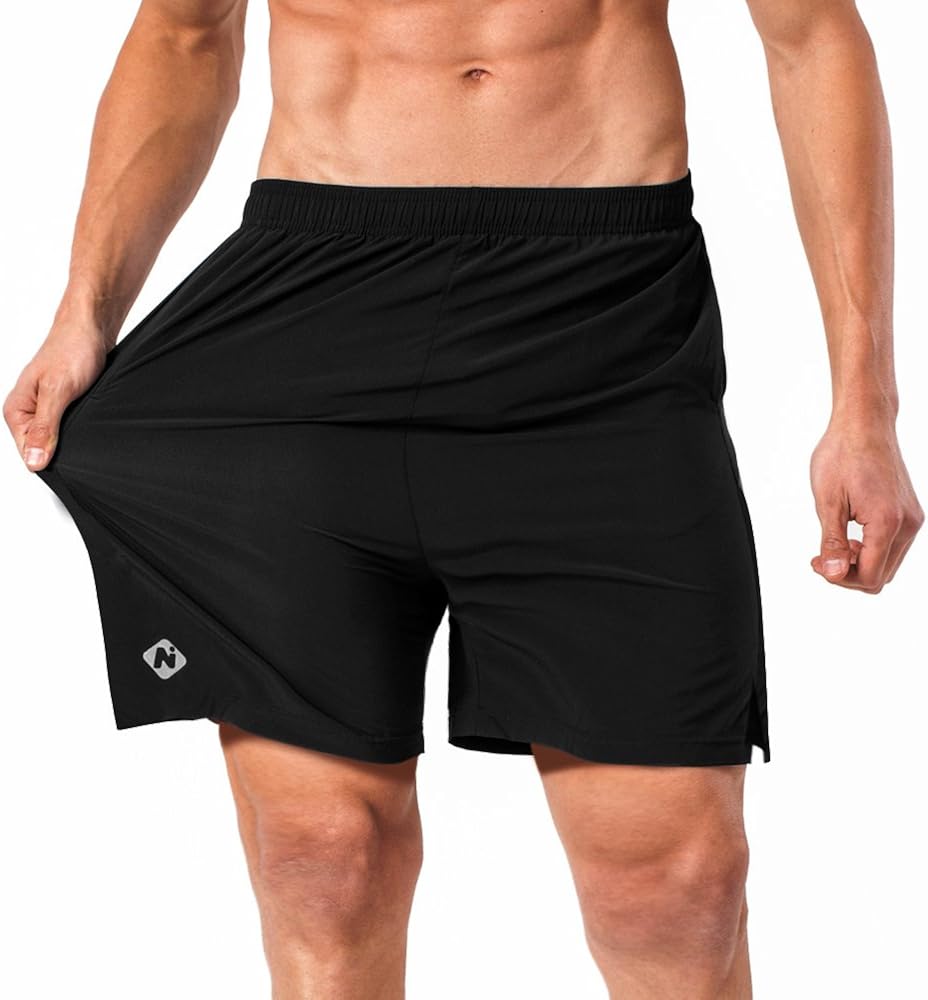 Naviskin Men's 5" Quick Dry Running Shorts Workout Athletic Outdoor Shorts Zip Pocket : Clothing