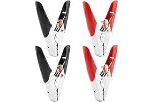 4 Pcs Jumper Cable Clamps, Heavy-Duty Battery Clamps 1100A Jumper Cable Ends, Battery Alligator Clamps, Insulated Parrot Clip