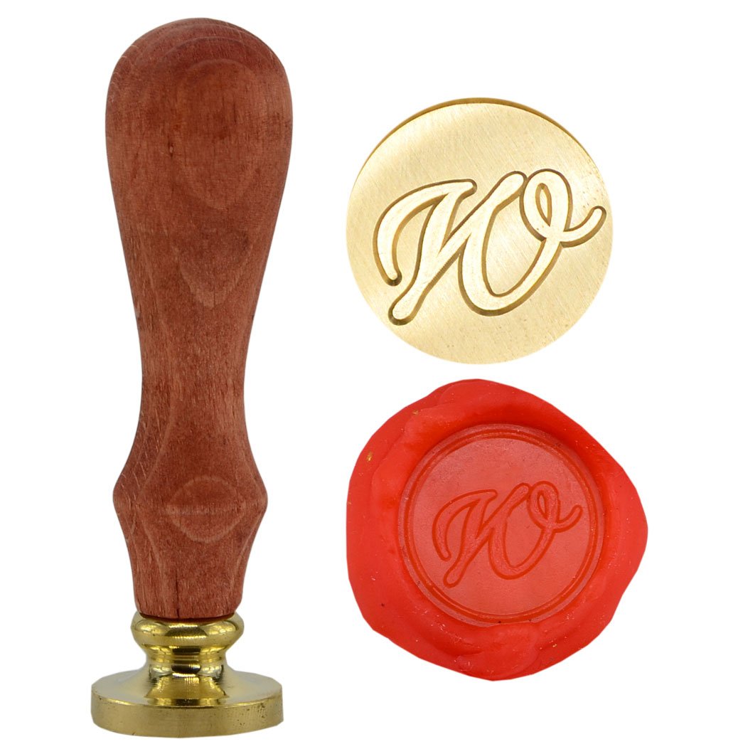 SYAYA Retro Brass Head Wooden Handle 26 Letters A-Z Alphabet Letter Initial Wax Classic Sealing Wax Seal Stamp GZ4 (W)