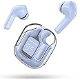 ACEFAST T6 Wireless Earbuds, Bluetooth Headphones with ENC Noise Canceling Translucent Earphones, HiFi Dual Stereo Microphone Mini in-Ear Earbuds with Charging Case and LED Digital Display Iblue