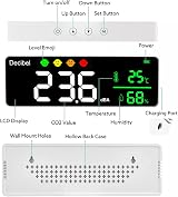 GOYERRNES Digital Decibel Meter LED Noise Temp Humidity Detector 30-130dB view 3