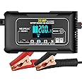 20-Amp Car Battery Charger, 12V and 24V Smart Fully Automatic Battery Charger Maintainer Trickle Charger w/Temperature Compen