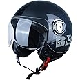 BEON Open Face Motorcycle Helmet for Adults,DOT Approved - Moped Half Vespa Retro Helmet with Anti-Scratch Visor for Men and Women Model B-01