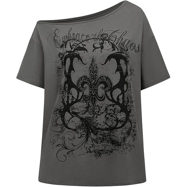 SOLY HUX Women's Off The Shoulder Tops Graphic Tees Y2k Vintage