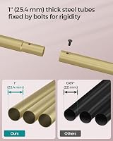 Songmics Clothes Rack on Wheels 91 cm Long with Shelf Gold HSR025A01 view 6