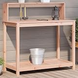 vidaXL Potting Table - 108x50 cm Solid Douglas Wood Garden Workbench view 2
