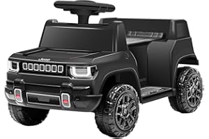 Forever Source 6V Ride On Car for Toddlers, Electric Car with Music, Horn, Pedal, for Ages 1.5-3 Years Old, Black