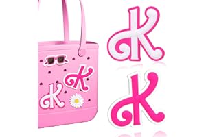 AIERSA Letter Charms for Bags - A-Z, 2Pcs Alphabet Charm Accessories for Simply Southern, Silicone Insert Decorative Letterring Attachments for Beach Totes