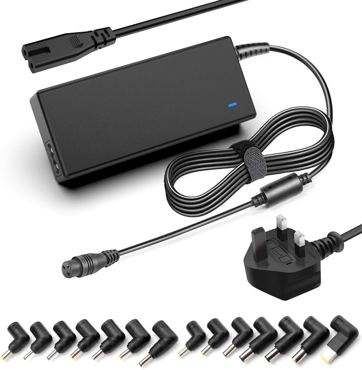 Rocketek 90W Universal Laptop Charger UK Plug Power Supply 15V 16V 18.5V 19V 19.5V 20V Power Adapter Power Cord Replacement, Suitable for HP Dell Toshiba IBM Lenovo Acer Asus Samsung Sony