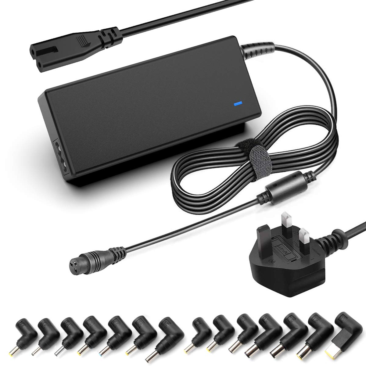 Rocketek 90W Universal Laptop Charger UK Plug Power Supply 15V 16V 18.5V 19V 19.5V 20V Power Adapter Power Cord Replacement, Suitable for HP Dell Toshiba IBM Lenovo Acer Asus Samsung Sony
