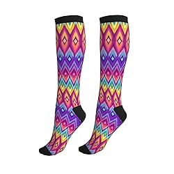 aipoase Rainbow Geometry Compression Socks Knee