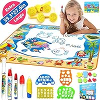 FuWinet Drawing Mat - Large Educational Water Doodle Mat for Kids Toy,Color Painting Aqua Magic Drawing Mats Gift for Child(39.3X27.6inch)