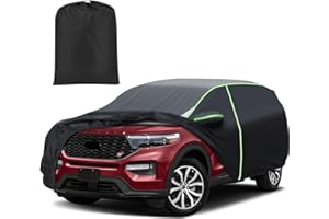Mixsuper Liner Car Cover for Ford Explorer 1995-2026, 7 Layers Full Car Cover All Weather Car Covers for Explorer, Waterproof Outdoor Cover with Zipper Door Reflective Strips