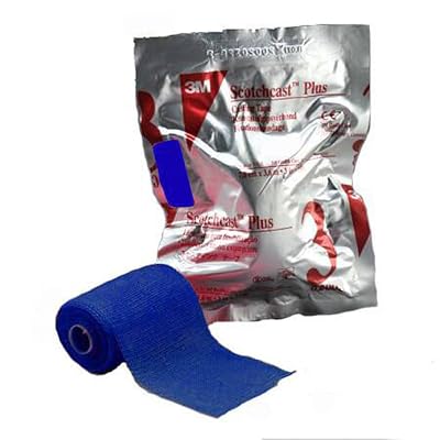 3M Scotchcast Plus Fiberglass Cast Tape 4 Inch X 12 Foot BLUE - 1Roll