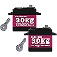GOTECK 2Pcs 30KG Digital Servo,Large Torque 6V Full Metal Gear Digital servos IP66 Waterproof Steering Servo with 25T Servo Horn for 1/8 1/10 1/12 Scale Baja RC Car (2Pcs 270 Degree)