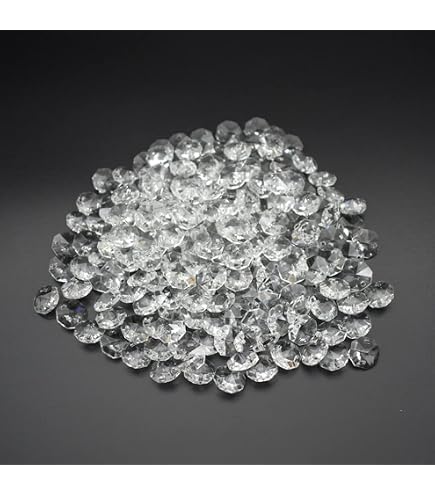 Pendentifs En Cristal K9 Octogonaux - Lot De 60 Perles 10mm - Transparent - 2 Trous - Pour Déco Lustre, Mariage, Noël - 3