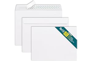 EnDoc 9x12 Booklet Envelopes Self Seal - 50 pack - Mailing Large Envelopes 9 x 12 Peel & Seal Closure - Open-Side Blank Plain