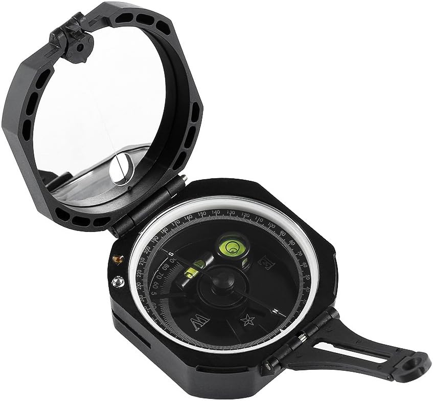 Compass, Landnics Pocket Transit Lightweight Compass, Fluorescent Multi Function Geological Compass for Geologists Surveyors Foresters, Great for Hunting Hiking Geology and Other Outdoor Activities