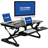 FlexiSpot Standing Desk - 35" wide platform Height Adjustable Stand up Desk Riser with Removable Keyboard Tray (M2B-M-SIZE)
