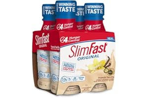 SLIMFAST Slim Fast Original weight loss Meal Replacement RTD shakes with 10g of protein and 4g of fiber plus 24 Vitamins and Minerals per serving, French Vanilla, 20 Count