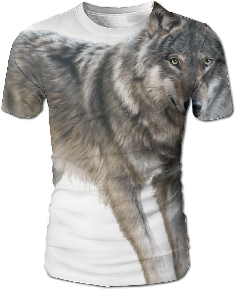 Wolf Men's Fashion TShirt O Neck Short Sleeve Tee Clothing