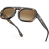 VISOONE Aviator Trendy Sunglasses for Women Men 70s Flat Top Large Retro Fashion Shades Jane
