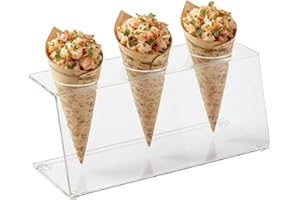 Restaurantware-Clear Tek 7.1 x 2.8 x 3.2 Ice Cream Cone Holder, 1 Premium Popcorn Cone Holder - Compatible Cones are Sold Sep