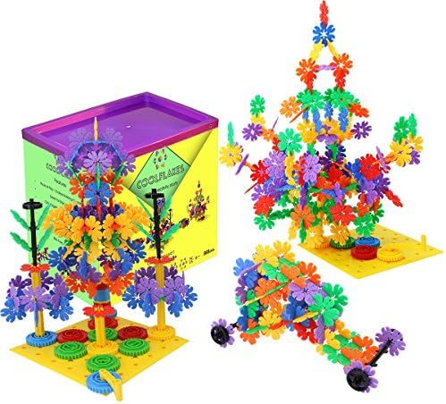 CoolFlakes Creative and Educational Interlocking Flakes With Included Building Base and Gears (Deluxe Box – 568 pieces)