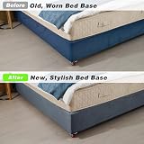 DUJUIKE Divan Bed Base Wrap Cover Velvet Grey King 200-210cm view 5