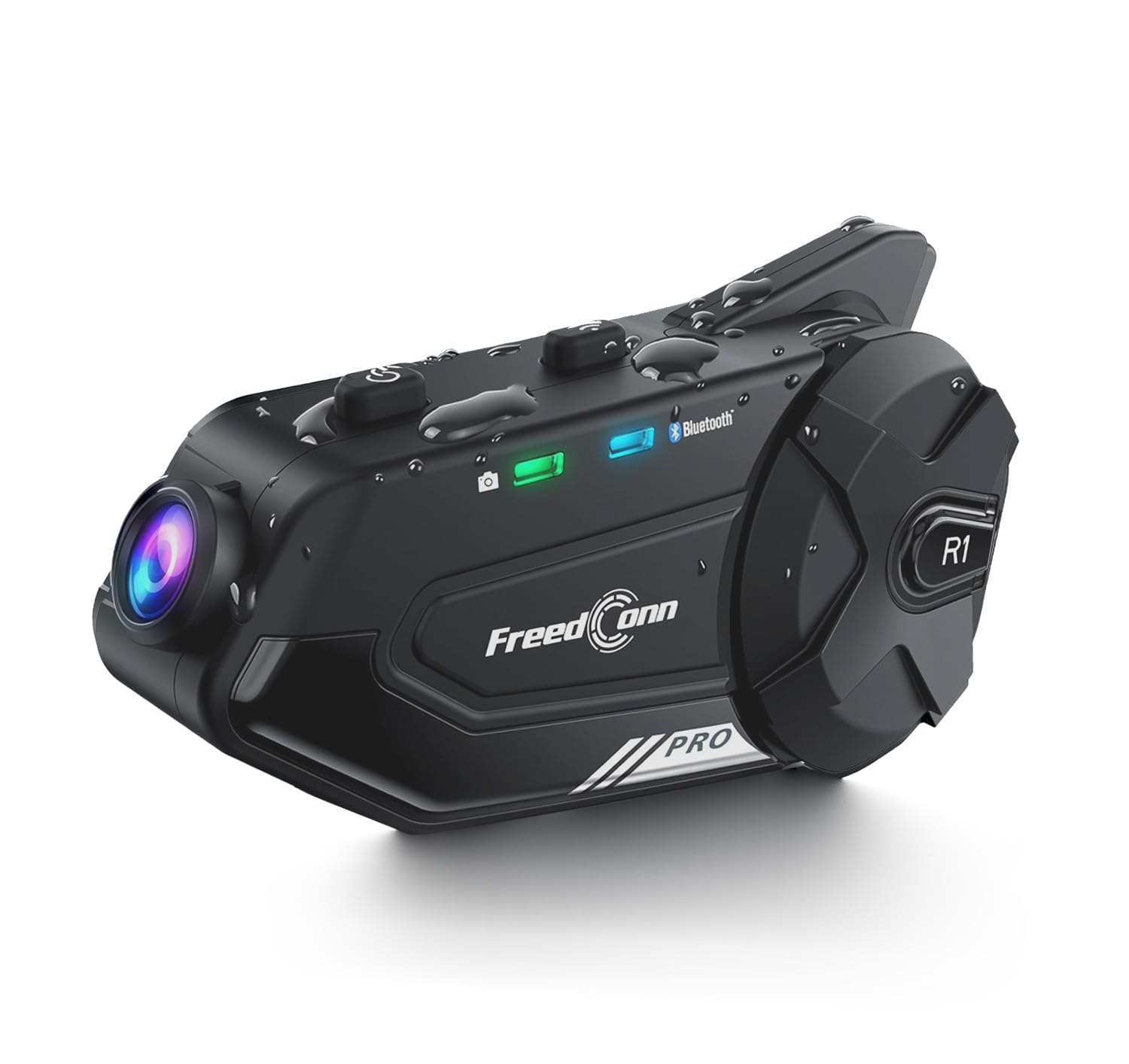 FreedConn Motorcycle Helmet Headset with Camera 2K HD, R1 Pro 6 Way 1000M WIFI Motorbike Bluetooth 5.0 Intercom, 140° Wide Angle Wireless Communication System Voice Assitant IP65 Waterproof