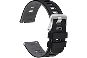 WOCCI Bicolor Watch Bands, Silicone Rubber, Quick Release Replacement Straps for Men and Women, Stainless Steel Buckle, Band 