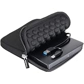ROOFULL External CD DVD Drive for Laptop &amp; Mac with Case, USB 3.0 Type-C | Portable CD DVD Player Burner Reader Writer ROM +/-RW Optical Drive for MacBook, Desktop PC, Windows 11/10/7, Linux, ECD829-Y