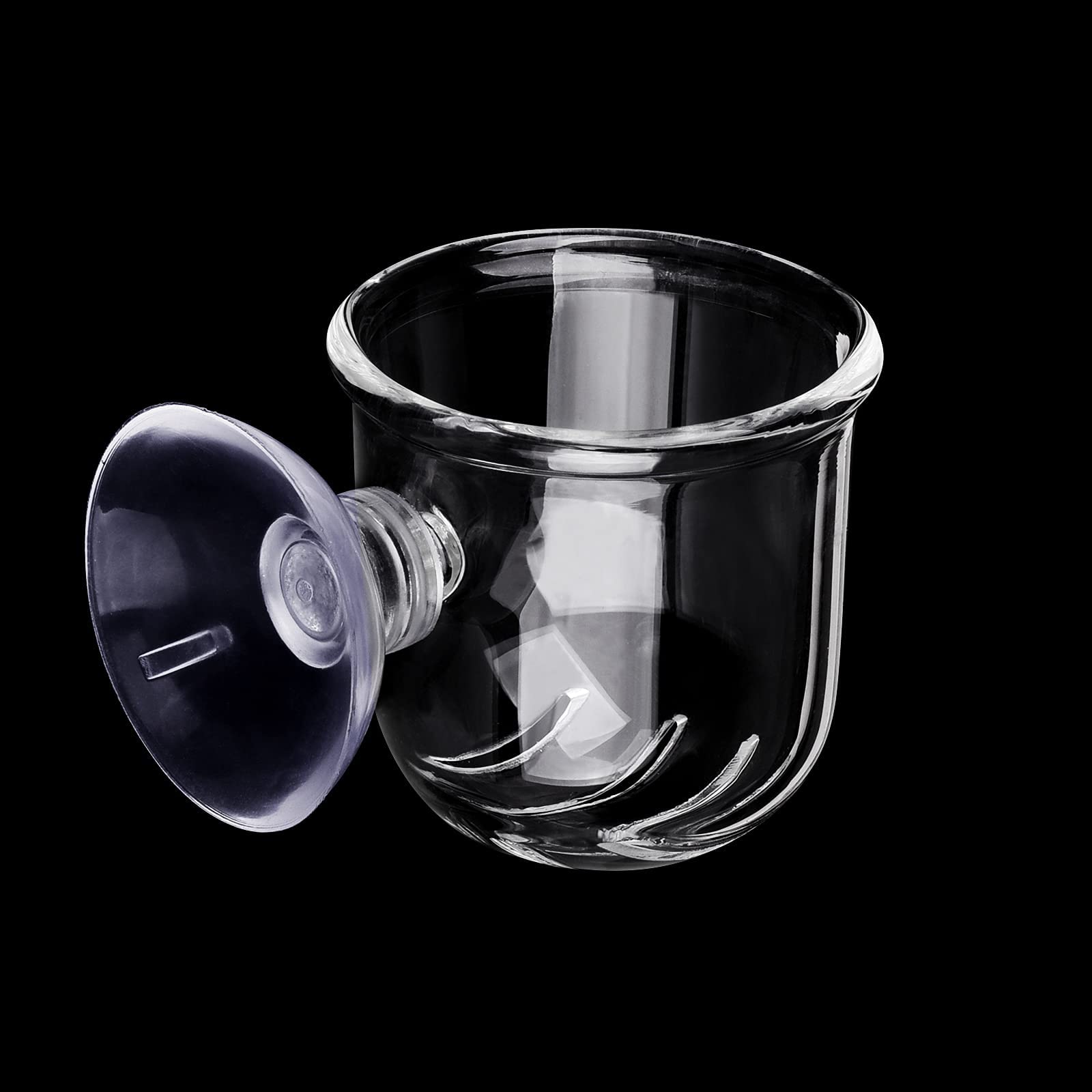 WEAVERBIRD Aquarium Glass Cone Feeder Red Worm Fish Tank Plant Shrimp Feeder Seam Crystal Fish Feeding Cup with Suction