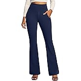 IUGA Stretchy Dress Pants Women High Waist Work Pants Business Casual Bootcut Slacks Pull On Trousers with Zipper Pockets