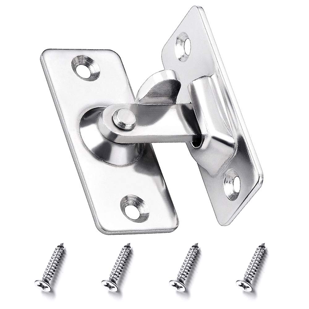 BuxiuGK 90 Degree Right Angle Buckle Hook Lock Bolt Stainless Steel Small Hasp Latch Locks Bolt Household Accessories - Silver
