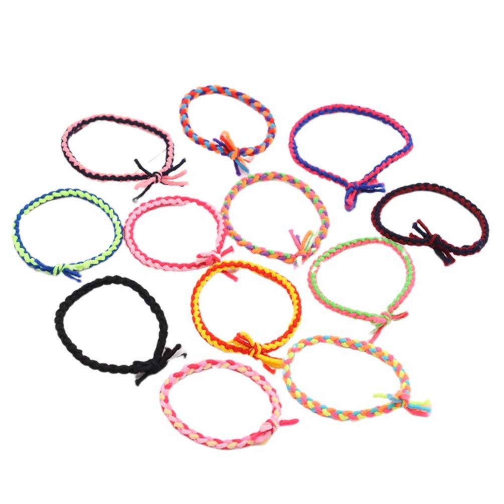 Beaupretty 100pcs Braided Hair Ties Elastics Hair Rope No Crease Hair Ties Styling Hair accessories for Women Girls (Mixed Color)