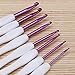 EA-STONE 8 Size Handle Aluminum Crochet Hooks Knitting Needles Craft Plastic Grip Handle Loom Tool ,Pink
