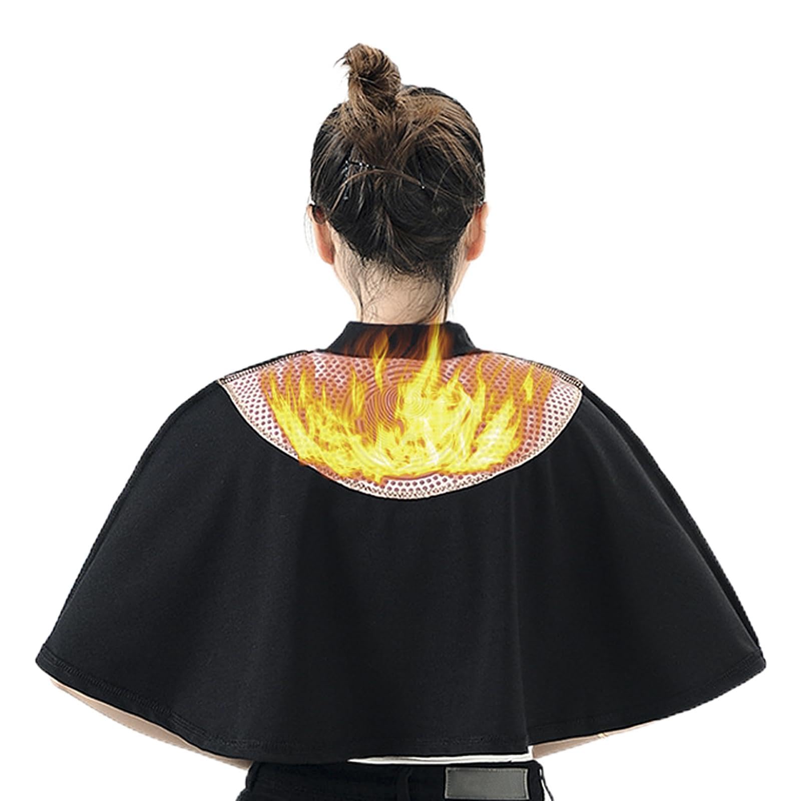 Self Heating Warm Shoulder Wrap Cape Neck Warmer Heat Pad Shoulder Protective Shawl for Postpartum Pregnant Women Men Elderly (Black)