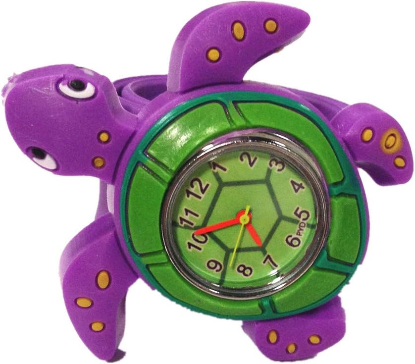 Cute 3d Cartoon Kids Watch Sea Animal Kids Rubber Snap-on Slap Cuff Watch Gifts Idea