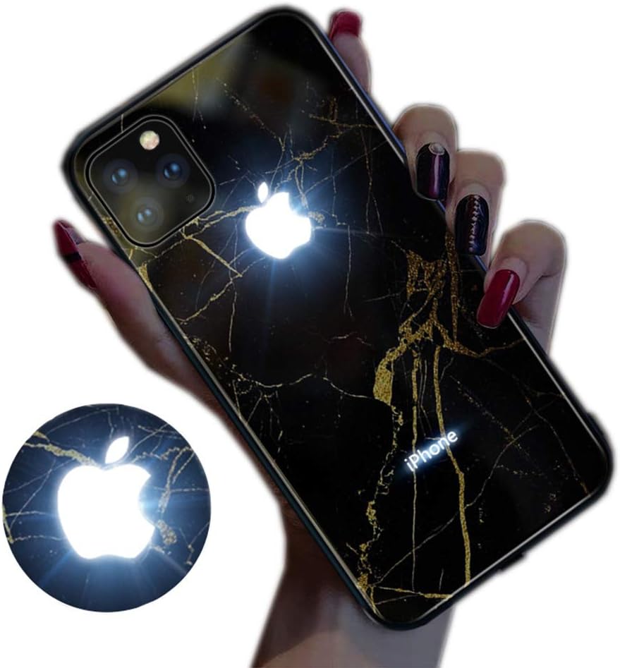 JUZIWEI iPhone 11 Phone Cases led Logo Light, iPhone 11 pro case Glowing Light Up Logo Case