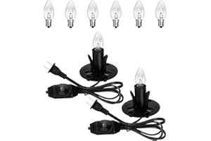 OHLGT Himalayan Salt Lamp Cord Replacement with Dimmer Switch(2-Pack) and E12 Halogen Salt Lamp Bulbs(6-Pack)