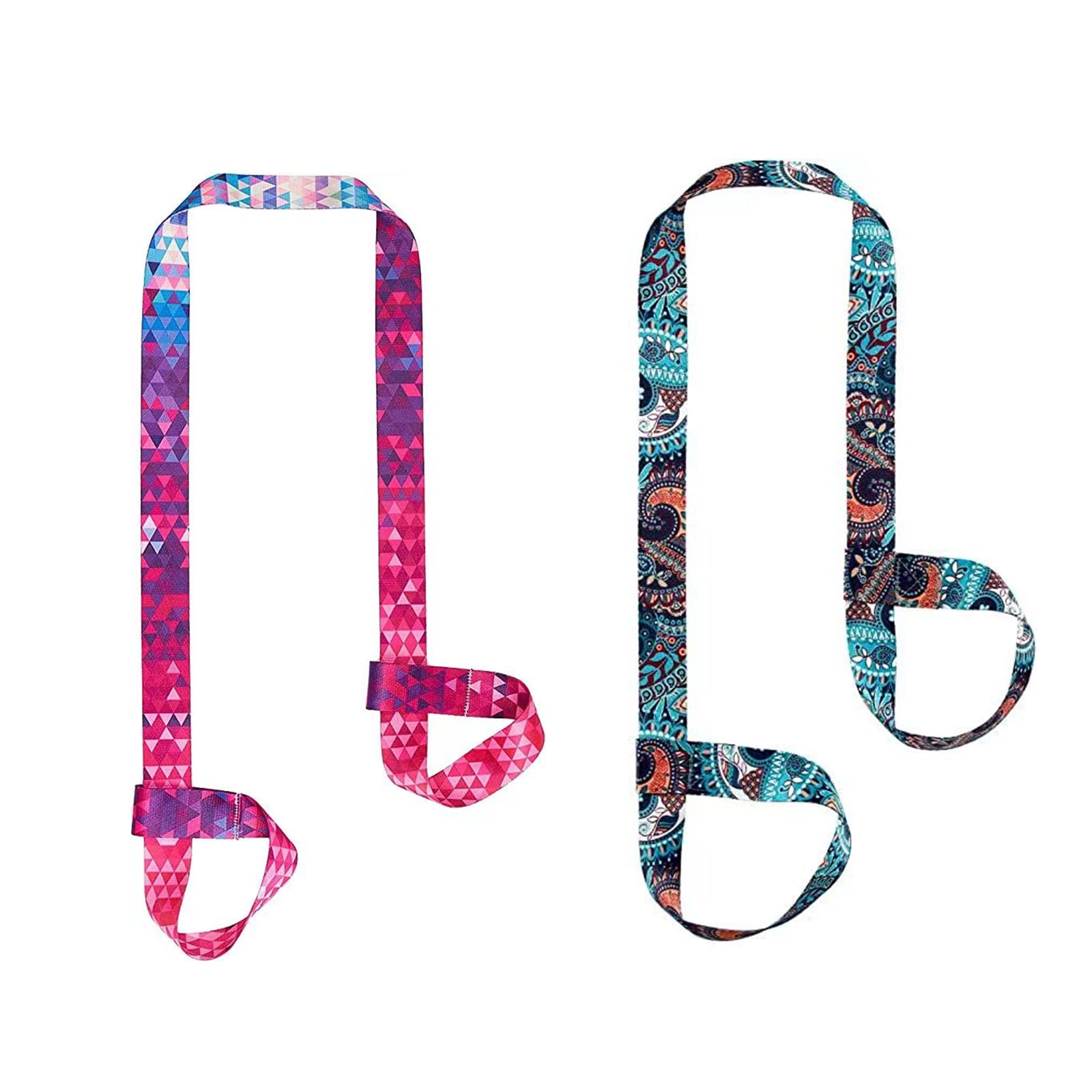 DINGFENG Yoga Mat Carry Strap Adjustable, Organic Cotton Portable Elastic Yoga Band, Yoga Mat Harness Strap Sling Double as Lashing Strap, Carrying Strap for All Yoga Mats Sizes, colour, L