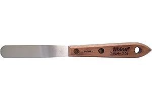 Albion Engineering Company 258-3S Classic Spatula, Stainless Steel, Hardwood Handle, 5/8" Wide Tip x 3" Long Blade