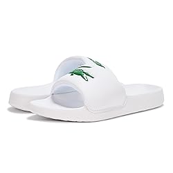 Lacoste Women's Serve Slide, White & Green Croc, 8