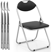 Amazon.com: GOFLAME 4 Pack Folding Chairs, Foldable Dining Chairs ...