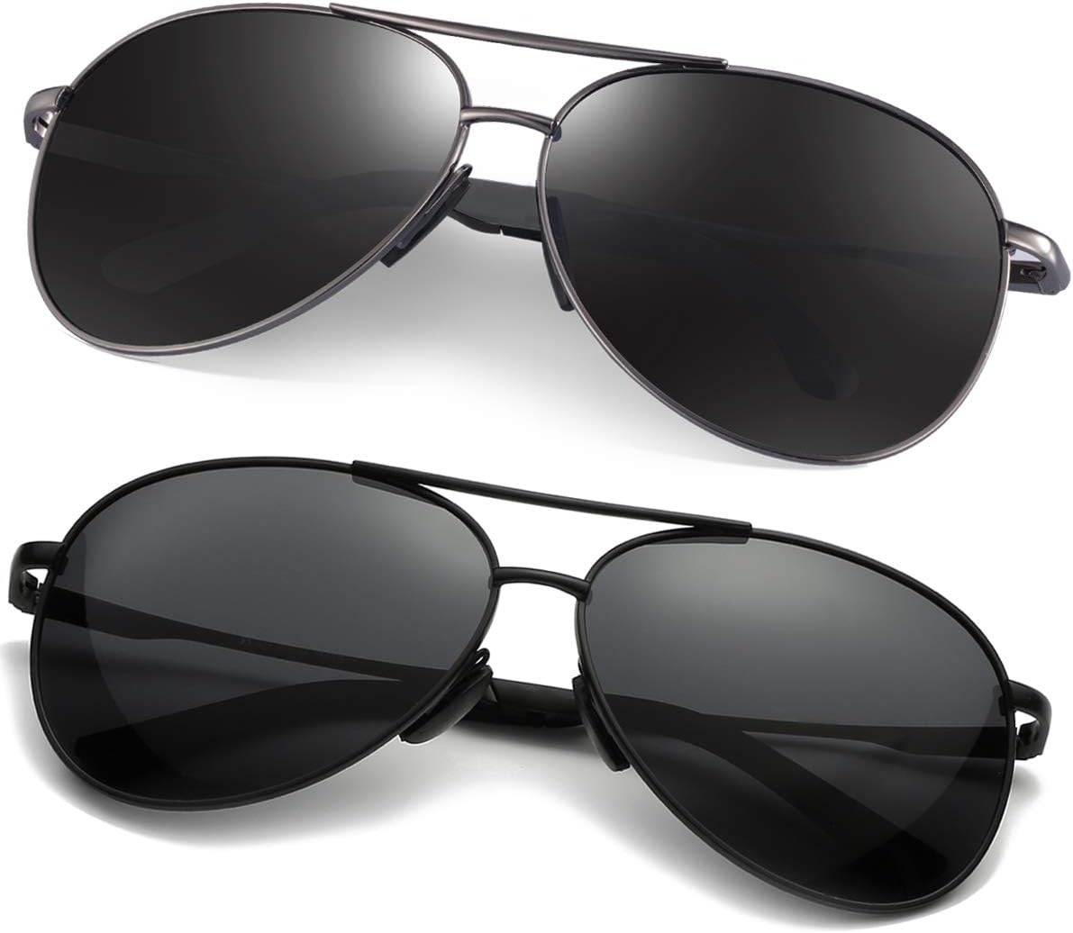 Polarized Aviator Sunglasses for Men - Feirdio Metal Frame Sports UV 400 Protection Mens Women Sunglasses 2261
